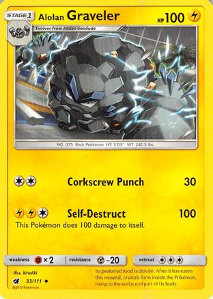 Alolan Graveler 033/111 - SM  Crimson Invasion Reverse Holofoil - for just $0.05! 