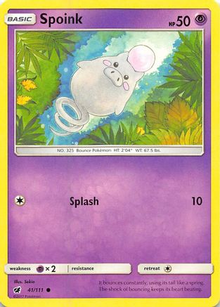 Spoink 041/111 - SM  Crimson Invasion Reverse Holofoil - for just $0.15! 