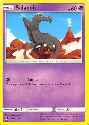 Salandit 046/111 - SM  Crimson Invasion Reverse Holofoil - for just $0.13! 