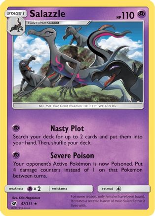 Salazzle 047/111 - SM  Crimson Invasion Holofoil - for just $0.10! 