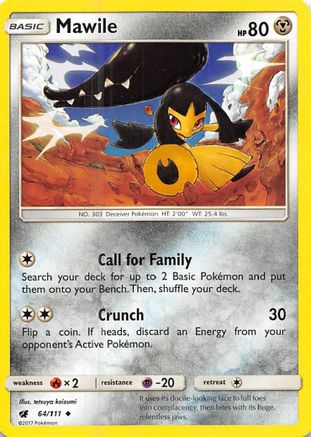 Mawile 064/111 - SM  Crimson Invasion Reverse Holofoil - for just $0.17! 