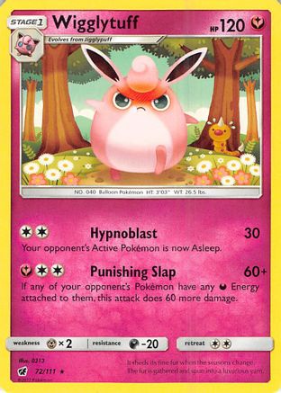 Wigglytuff 072/111 - SM  Crimson Invasion Reverse Holofoil - for just $0.54! 