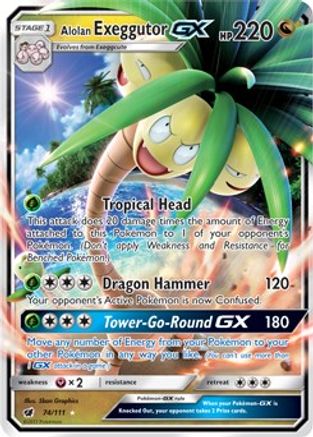 Alolan Exeggutor GX 074/111 - SM  Crimson Invasion Holofoil - for just $0.96! 