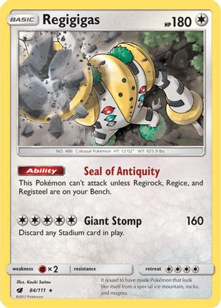 Regigigas 084/111 - SM  Crimson Invasion Holofoil - for just $0.18! 