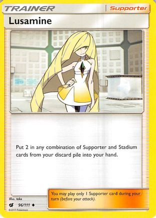 Lusamine 096/111 - SM  Crimson Invasion Reverse Holofoil - for just $0.48! 