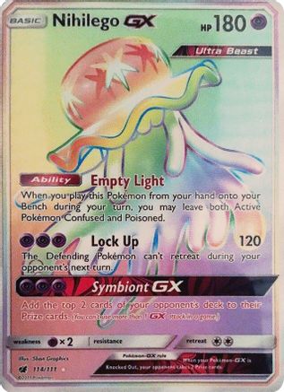 Nihilego GX (Secret) 114/111 - SM  Crimson Invasion Holofoil - for just $7.91! 