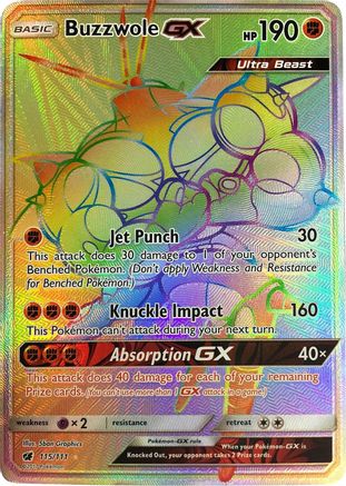 Buzzwole GX (Secret) 115/111 - SM  Crimson Invasion Holofoil - for just $6.12! 