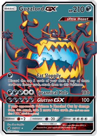 Guzzlord GX (Full Art) 105/111 - SM  Crimson Invasion Holofoil - for just $2.93! 
