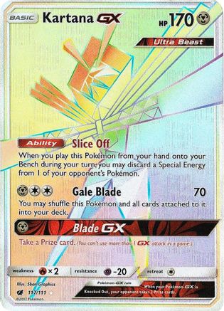 Kartana GX (Secret) 117/111 - SM  Crimson Invasion Holofoil - for just $3.60! 