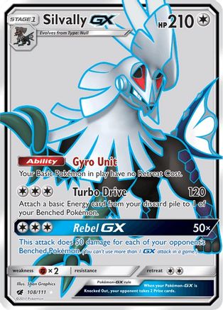 Silvally GX (Full Art) 108/111 - SM  Crimson Invasion Holofoil - for just $2.54! 