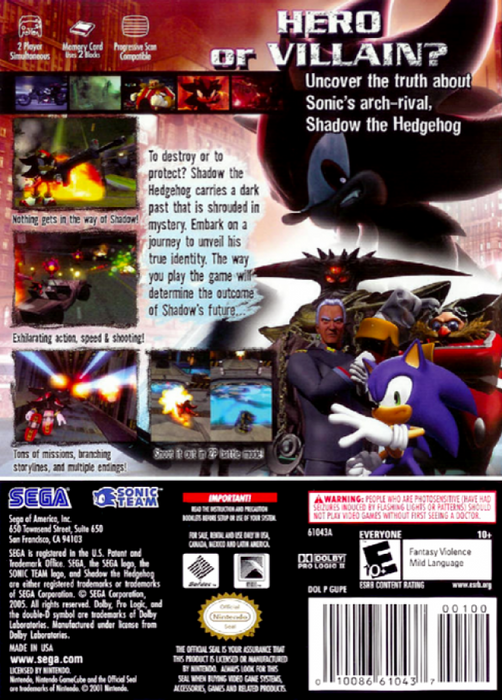 Shadow the Hedgehog – GameCube (GC) - for just $0! 