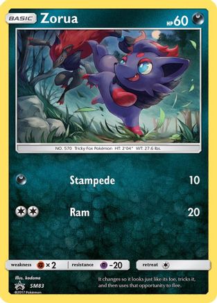 Zorua SM83/248 - SM Promos Holofoil - for just $0.66! 