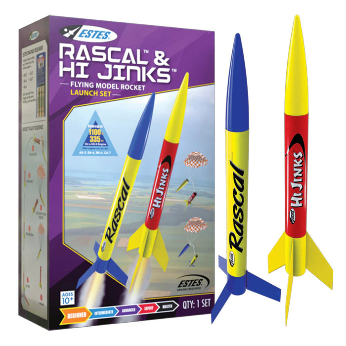 Rascal™ & HiJinks™ Launch Set - Rocket-Building Kit, Beginner Flying-Rocket-Model Kit for Ages 10+ - for just $44.99! 