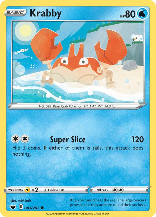Krabby (043/202) [Sword & Shield: Base Set] - for just $0.10! 