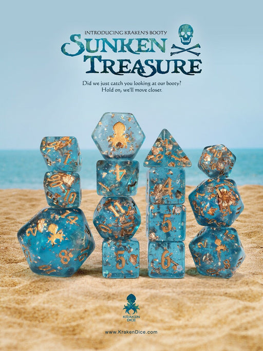 Kraken's Booty: Sunken Treasure 14 pc Limited Run Dice Set - for just $24.95! 