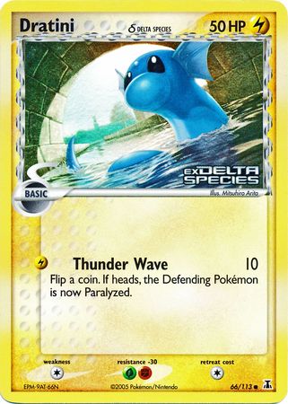 Dratini (66/113) (Delta Species) (Stamped) [EX: Delta Species] - Just $9.20! Shop now at Retro Gaming of Denver