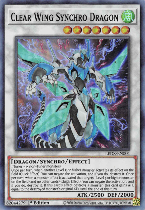 Clear Wing Synchro Dragon [LED8-EN001] Super Rare - for just $0.35! 