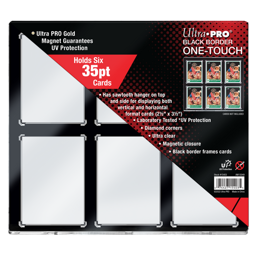 35PT 6-Card Black Border UV ONE-TOUCH Magnetic Holder - Just $15.99! Shop now at Retro Gaming of Denver