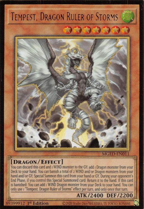 Tempest, Dragon Ruler of Storms [MGED-EN011] Gold Rare - for just $0.10! 