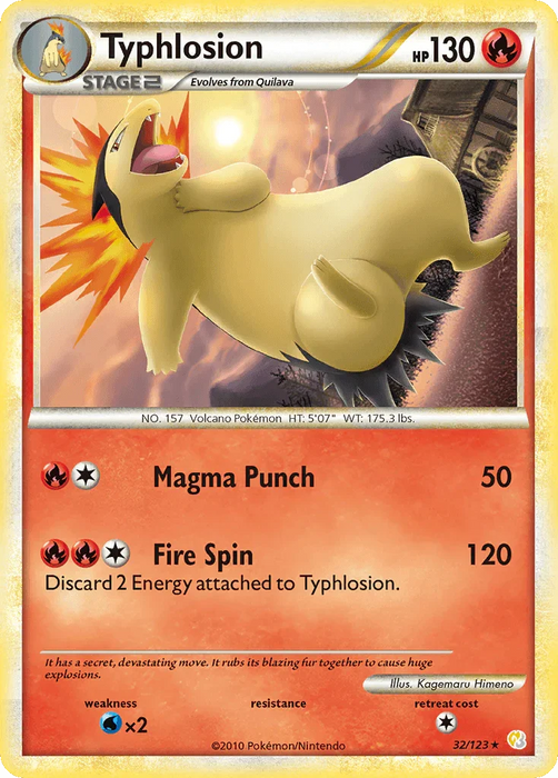 Typhlosion (32/123) [HeartGold & SoulSilver: Base Set] - for just $4.10! 