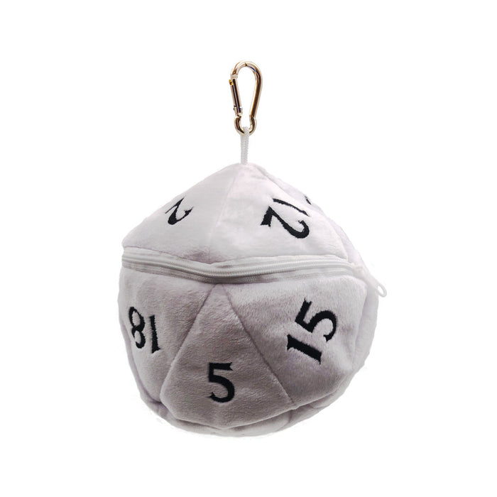 D20 Plush Dice Bag - White - Premium Accessories - Just $17.99! Shop now at Retro Gaming of Denver