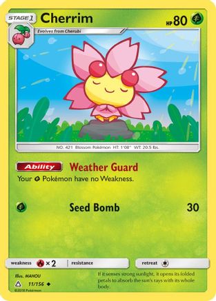 Cherrim 011/156 - SM  Ultra Prism Reverse Holofoil - for just $0.28! 