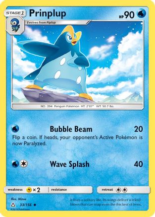 Prinplup 033/156 - SM  Ultra Prism Reverse Holofoil - for just $0.25! 