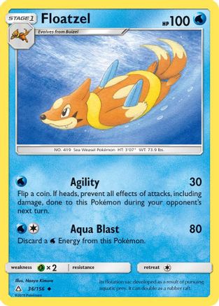 Floatzel 036/156 - SM  Ultra Prism - for just $0.08! 