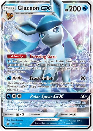 Glaceon GX 039/156 - SM  Ultra Prism Holofoil - for just $3.98! 