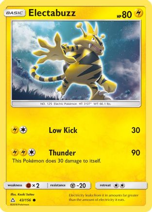 Electabuzz 043/156 - SM  Ultra Prism Reverse Holofoil - for just $0.20! 