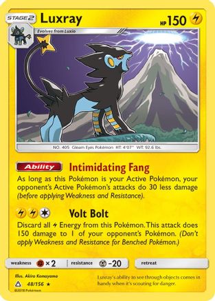 Luxray 048/156 - SM  Ultra Prism Reverse Holofoil - for just $0.65! 