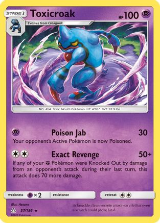 Toxicroak 057/156 - SM  Ultra Prism - for just $0.13! 