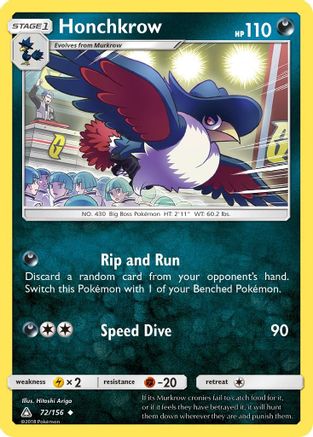 Honchkrow 072/156 - SM  Ultra Prism - for just $0.10! 