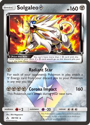 Solgaleo Prism Star 089/156 - SM  Ultra Prism Holofoil - for just $1! 