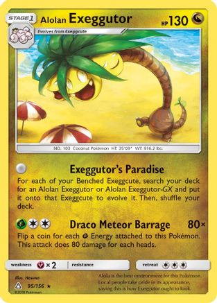 Alolan Exeggutor 095/156 - SM  Ultra Prism - for just $0.25! 