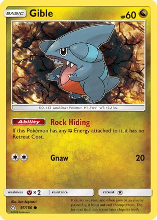 Gible 097/156 - SM  Ultra Prism Reverse Holofoil - for just $0.30! 