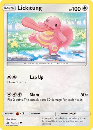 Lickitung 102/156 - SM  Ultra Prism Reverse Holofoil - for just $0.23! 