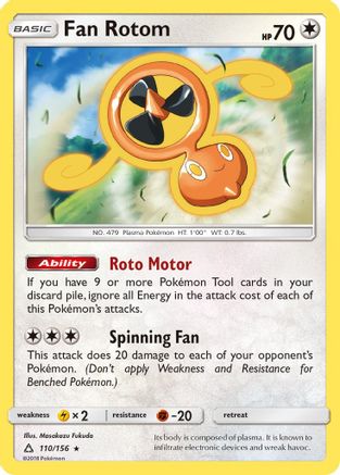 Fan Rotom 110/156 - SM  Ultra Prism Reverse Holofoil - for just $0.48! 