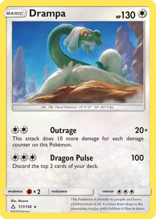 Drampa 117/156 - SM  Ultra Prism Reverse Holofoil - for just $0.35! 