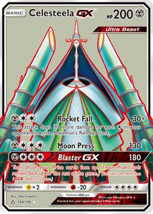 Celesteela GX (Full Art) 144/156 - SM  Ultra Prism Holofoil - for just $5! 