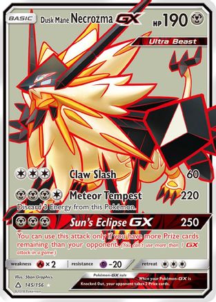 Dusk Mane Necrozma GX (Full Art) 145/156 - SM  Ultra Prism Holofoil - for just $7.12! 
