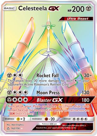 Celesteela GX (Secret Rare) 162/156 - SM  Ultra Prism Holofoil - for just $7.50! 