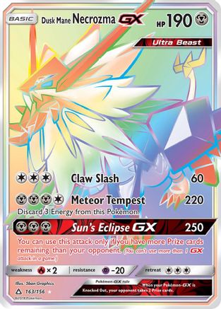 Dusk Mane Necrozma GX (Secret Rare) 163/156 - SM  Ultra Prism Holofoil - for just $15.66! 