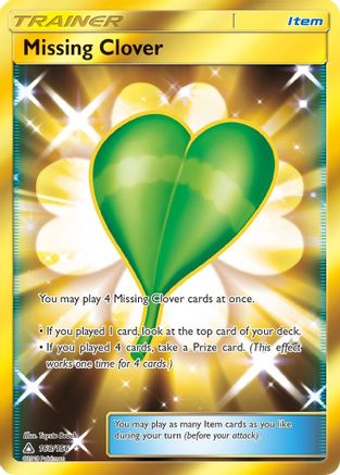 Missing Clover (Secret Rare) 168/156 - SM  Ultra Prism Holofoil - for just $3! 