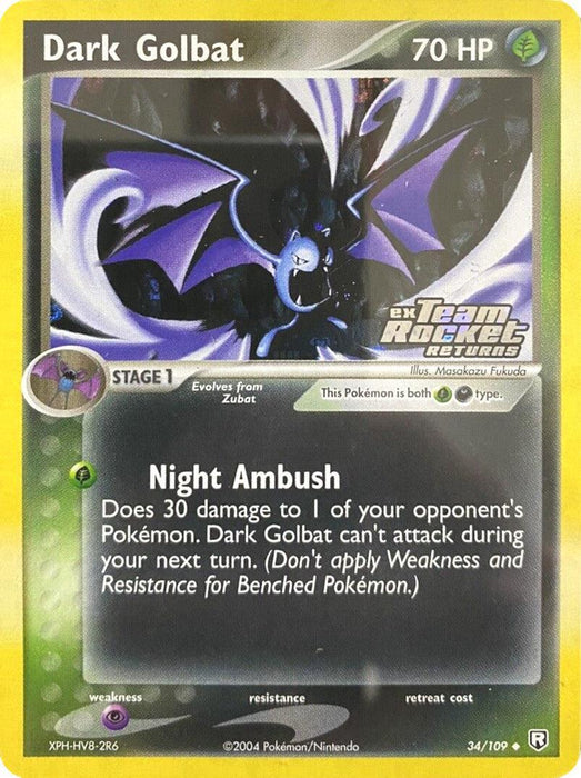 Dark Golbat (34/109) (Stamped) [EX: Team Rocket Returns] - for just $22.10! 
