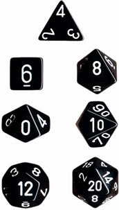 Opaque Polyhedral Black/white 7-Die Set - Just $4.25! Shop now at Retro Gaming of Denver