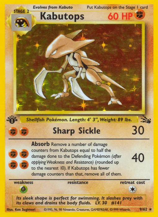 Kabutops (9/62) [Fossil 1st Edition] - for just $41.30! 