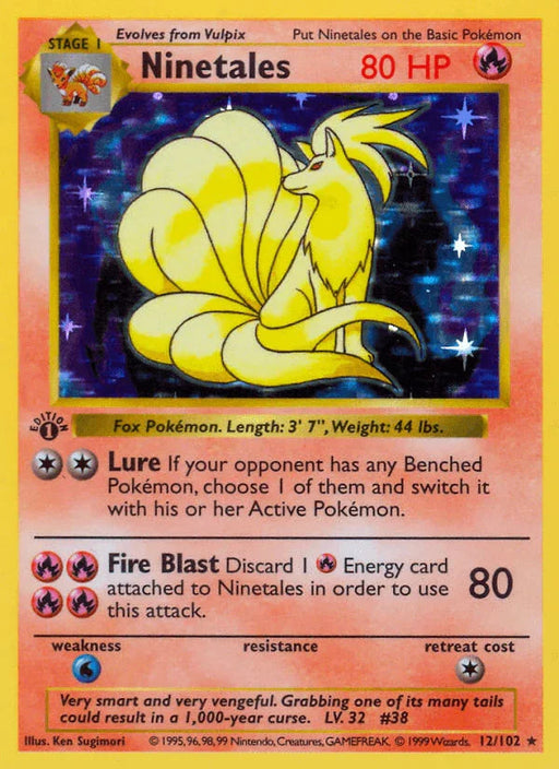 Ninetales (12/102) (Shadowless) [Base Set 1st Edition] - for just $320! 