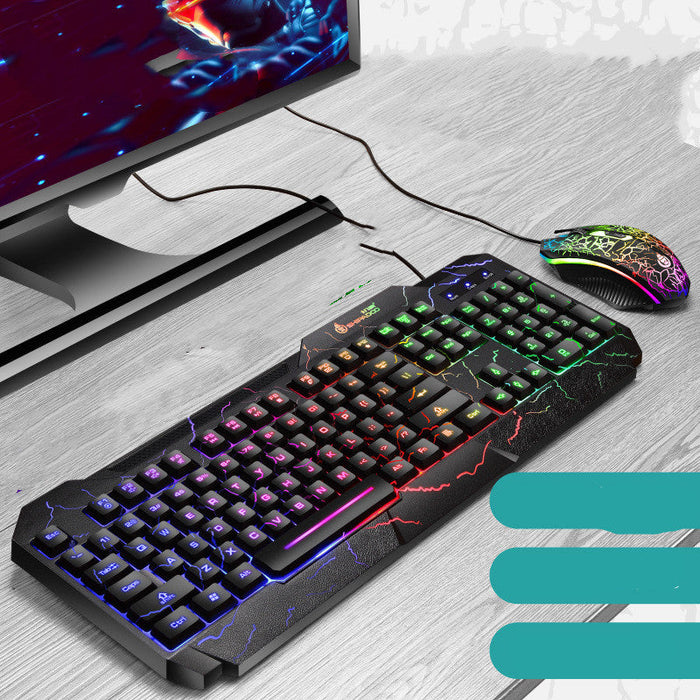 Cracked Keyboard And Mouse USB Set Business Laptop Gaming Wired Keys - for just $102.66! 