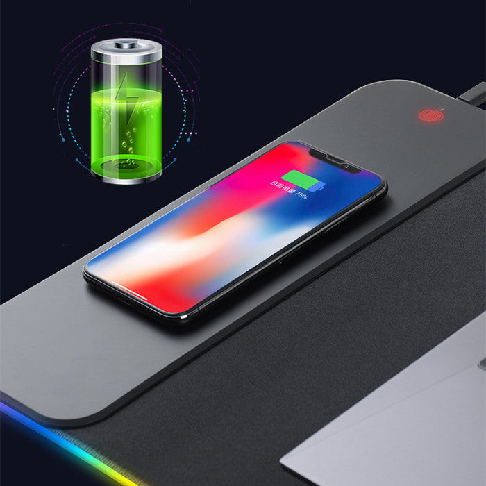 Wireless Charging Mouse Pad 10W Fast Charging Colorful Luminous Mouse Pad Super Large Gaming Mouse Pad - for just $67.02! 